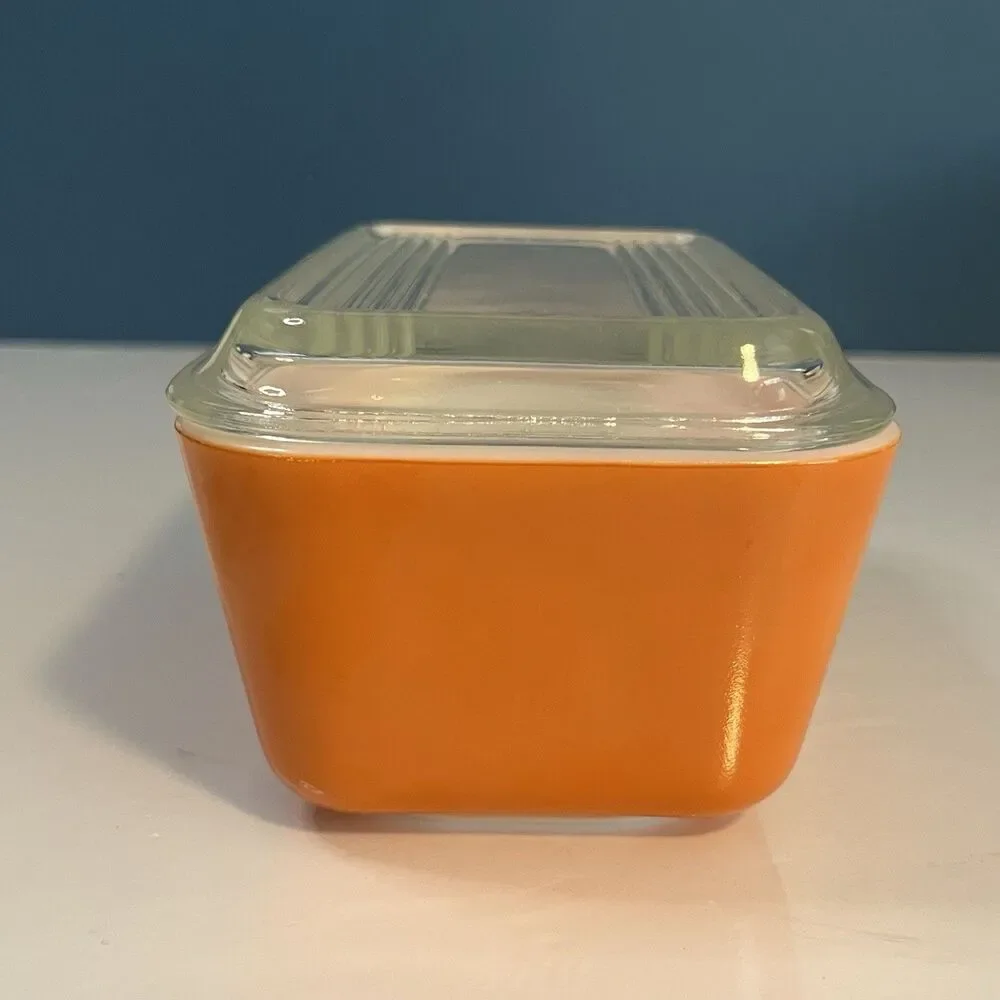 Vtg PYREX Autumn Harvest Wheat Refrigerator Dish 502 With Lid Made In USA *HTF